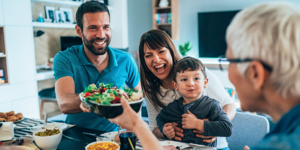 family enjoying a meal together