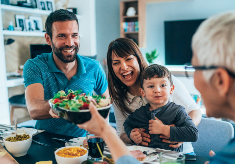 family enjoying a meal together